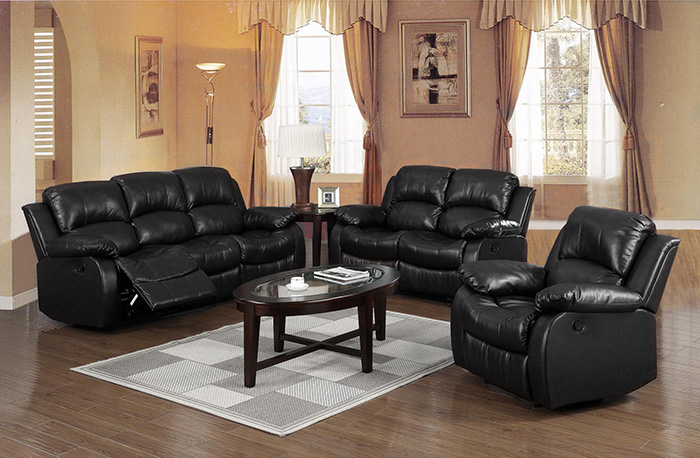 Carlino Bonded Leather Three Seater Recliner